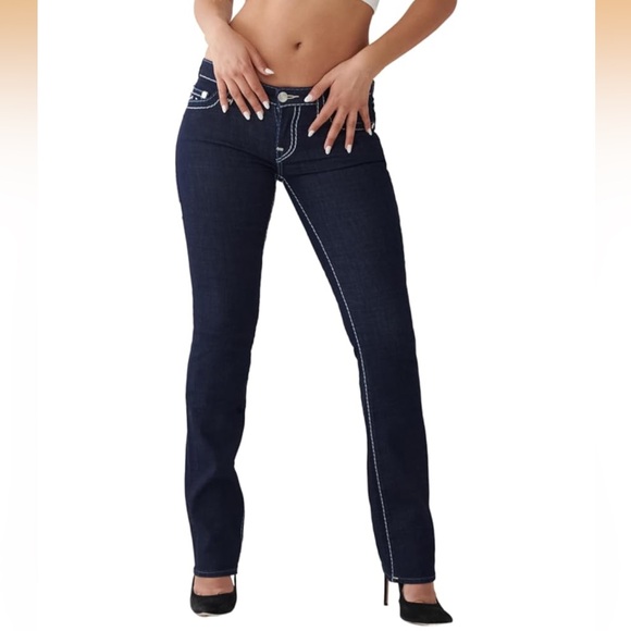 True Religion Denim - True Religion Billie Low Rise Straight Leg Jeans Dark Wash Women’s Size 29